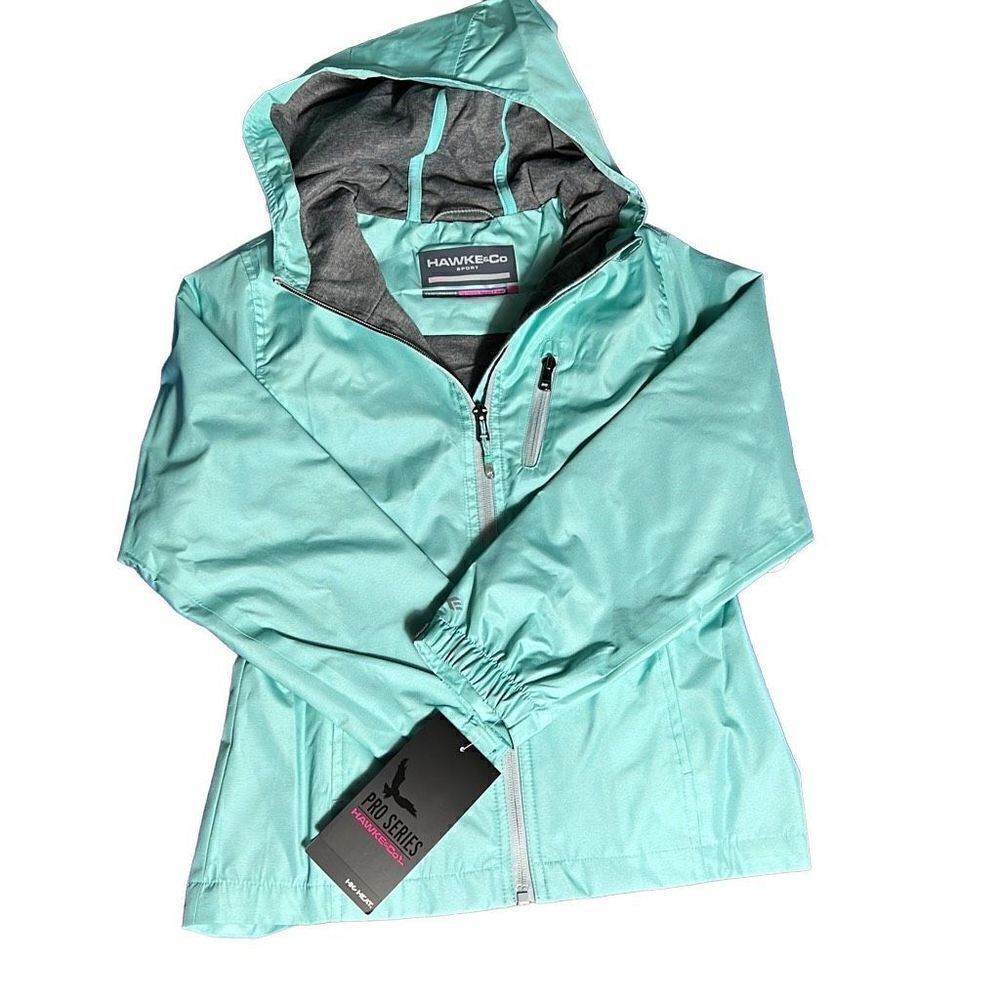 Hawk & Co Kids Insulated Jacket Full Zip Hooded Winter Outerwear Mint Size 7/8